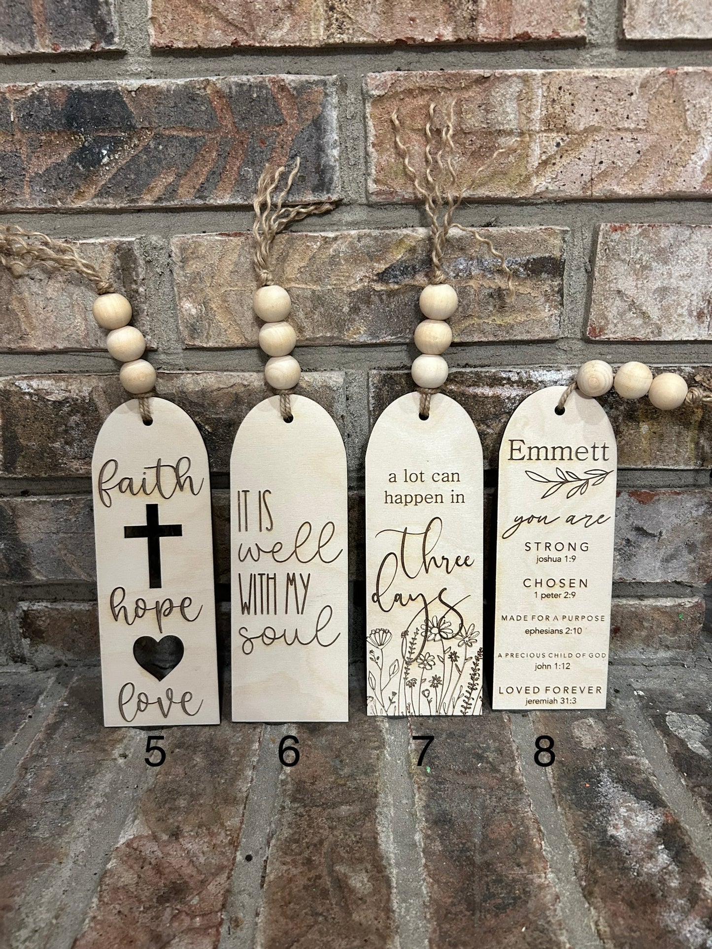 Wood engraved bookmark