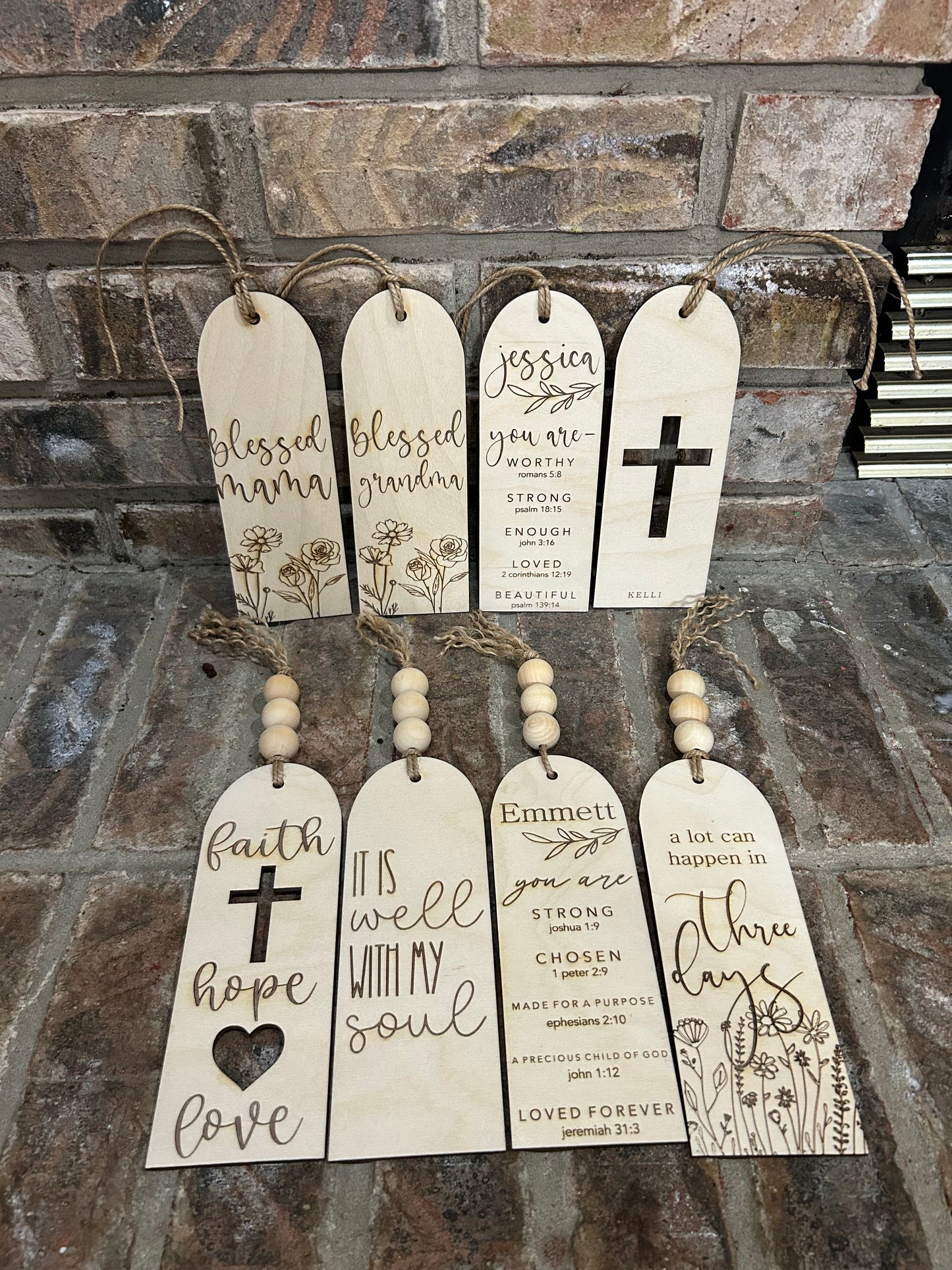 Wood engraved bookmark
