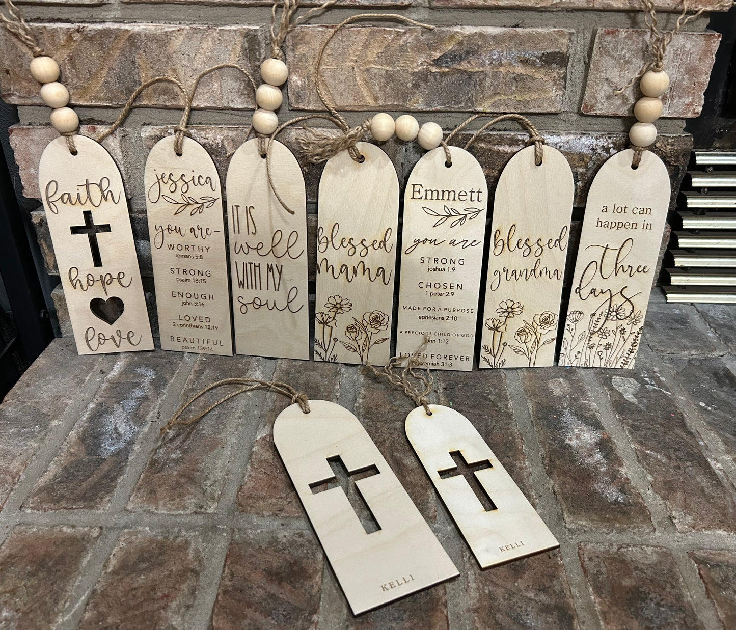 Wood engraved bookmark