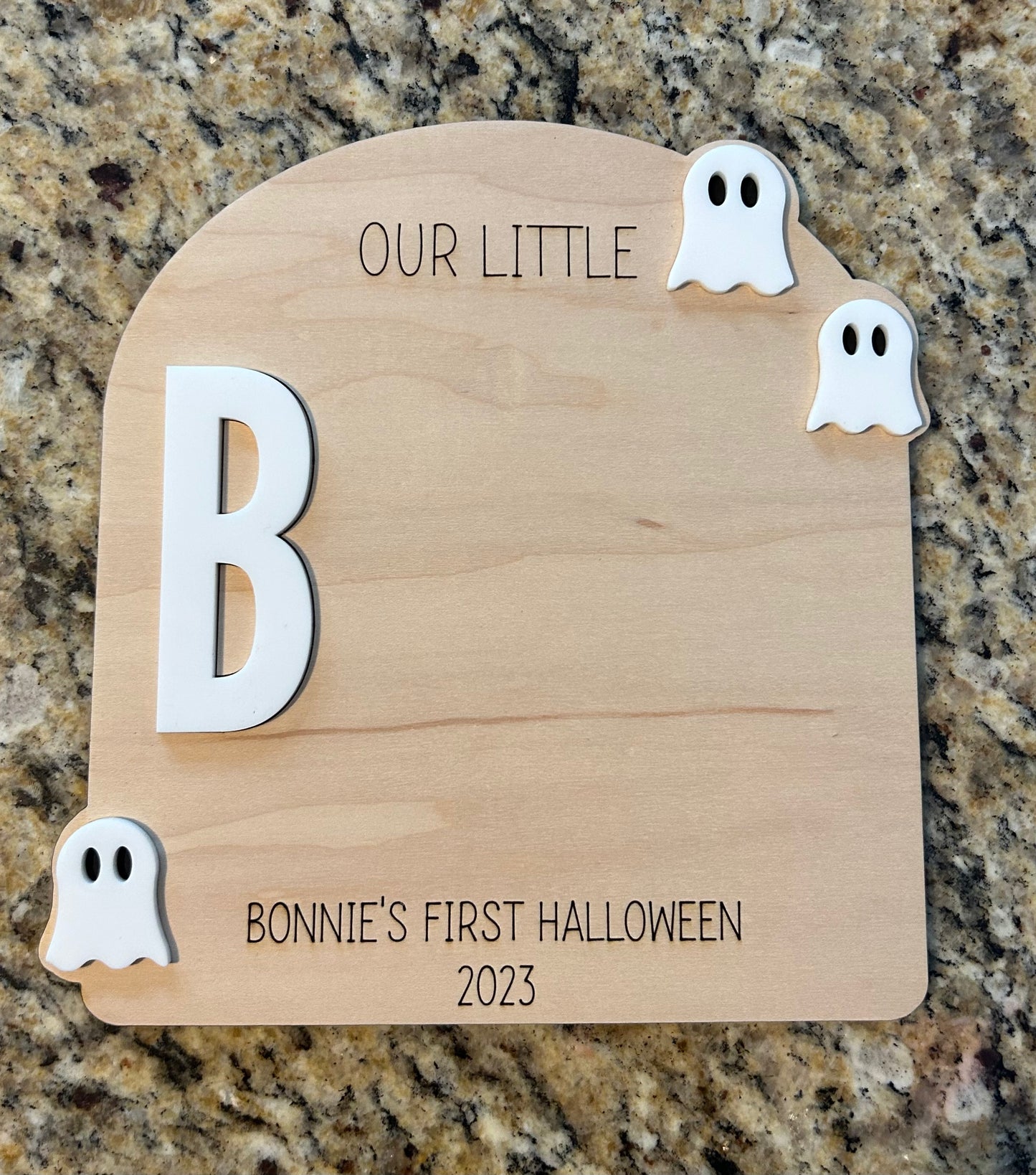 Baby’s first Halloween foot print plaque