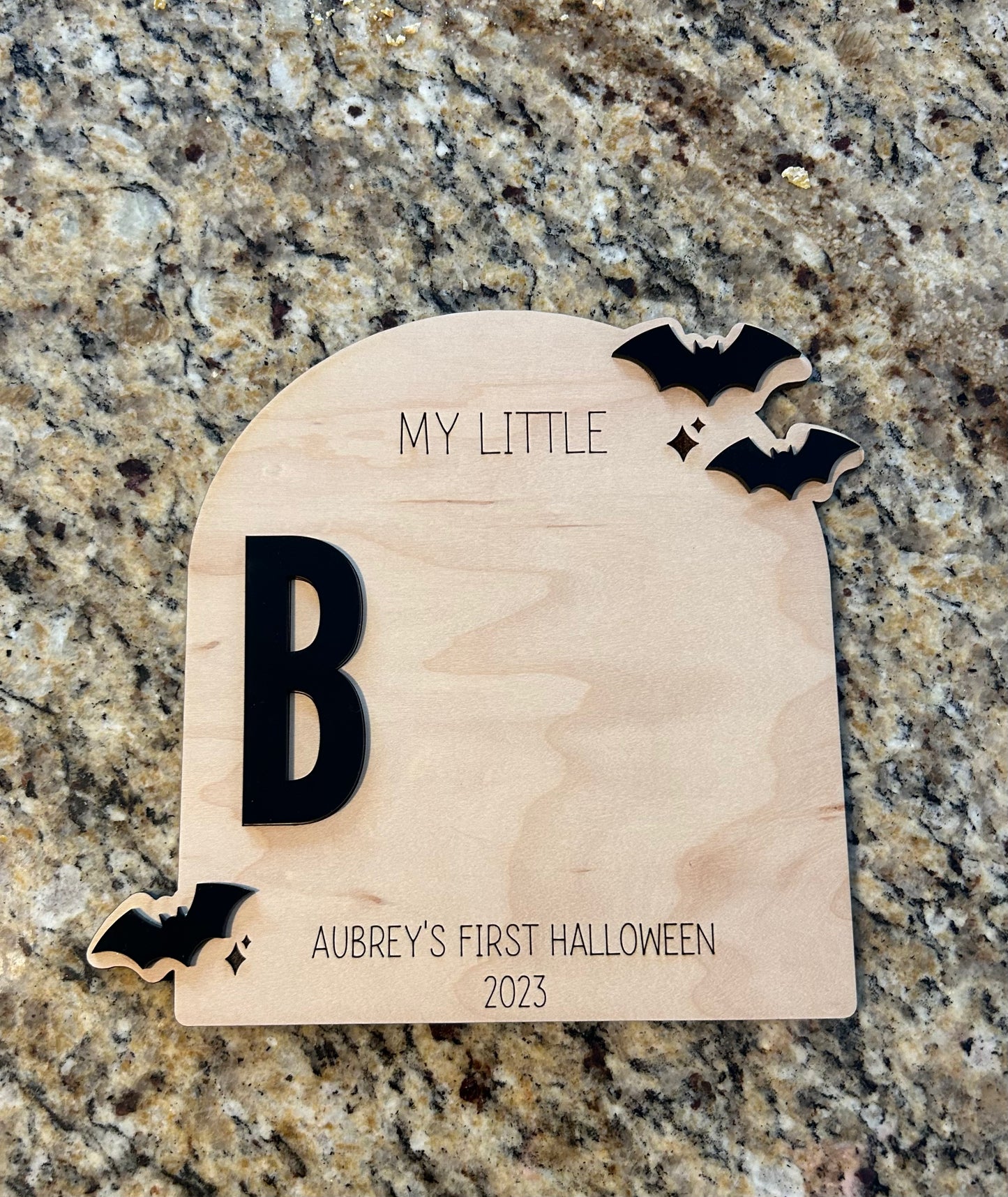 Baby’s first Halloween foot print plaque