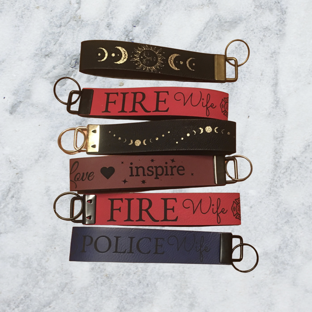 Leatherette key fob wristlet