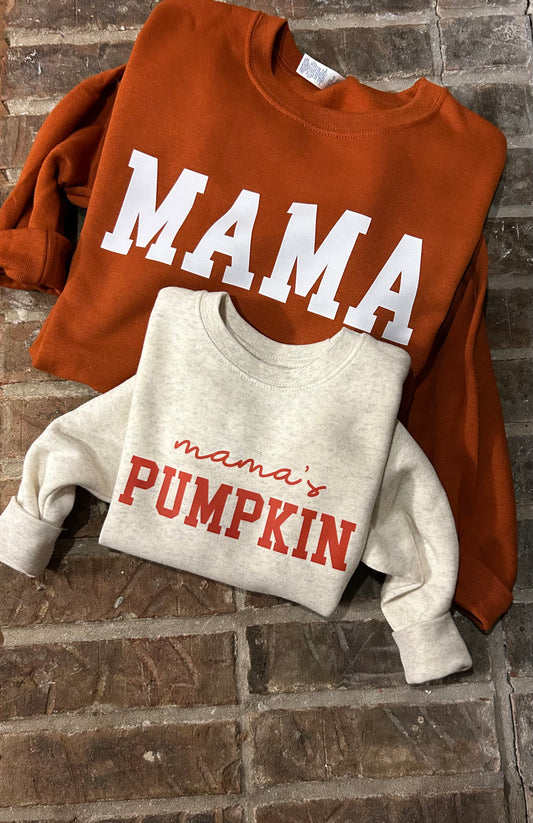 Mama & mamas pumpkin crewneck set